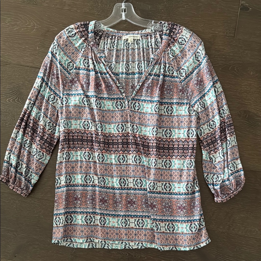 Patterned Blouse 3/4 sleeve size M